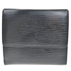 LOUIS VUITTON Porte Cartes Credit Mini Wallet Epi Leather Black M63482 01KC416